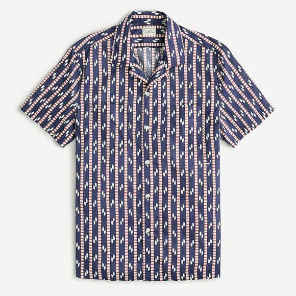 J. Crew Other - NWT J.Crew Short-Sleeve Striped Camp-Collar Shirt
